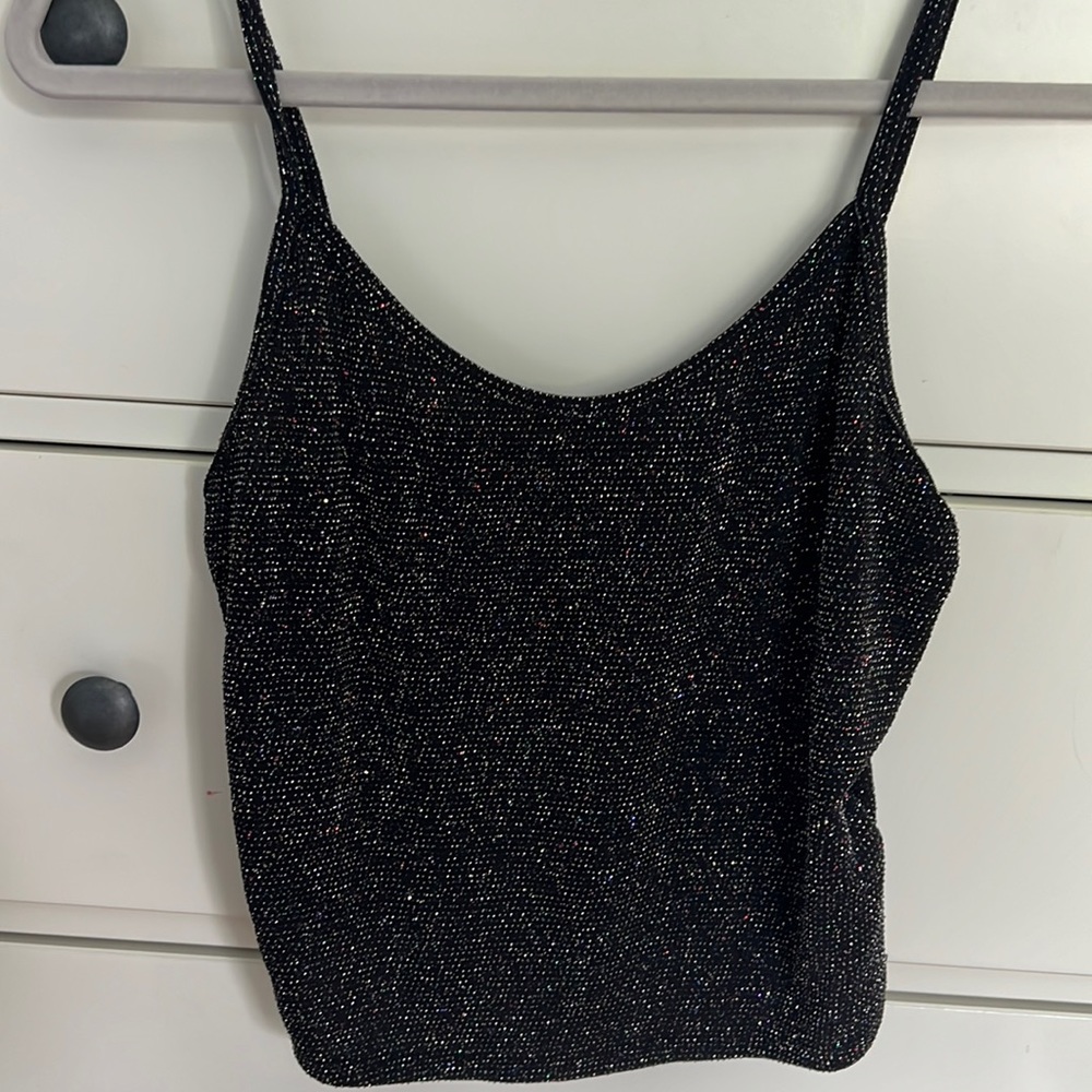 Black sparkly tank top